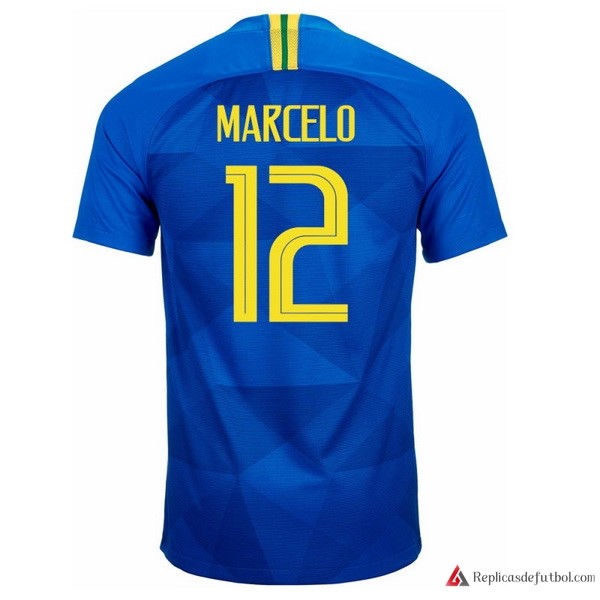 Camiseta Seleccion Brasil Segunda equipación Marcelo 2018 Azul